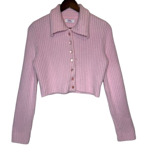 ERL Pink Cheerleader Cardigan size Small - Picture 1 of 5
